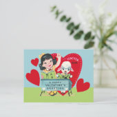 Vintag Teacher Valentine Feiertagspostkarte (Stehend Vorderseite)