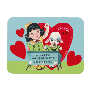 Vintag Teacher Valentine Magnet