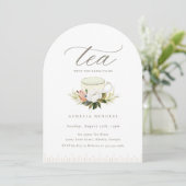Vintag Teacup Floral Tee Party Einladung (Stehend Vorderseite)