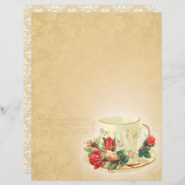 Vintag Teacup Scrapbook Paper - Marple Hall