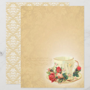 Vintag Teacup Scrapbook Paper - Marple Hall