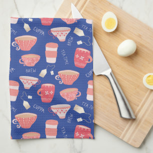 Vintag Teacup Teepot-Muster Geschirrtuch