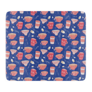 Vintag Teacup Teepot-Muster Schneidebrett