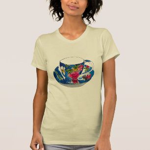 Vintag Teacups Originalillustrierung der Aquarellb T-Shirt