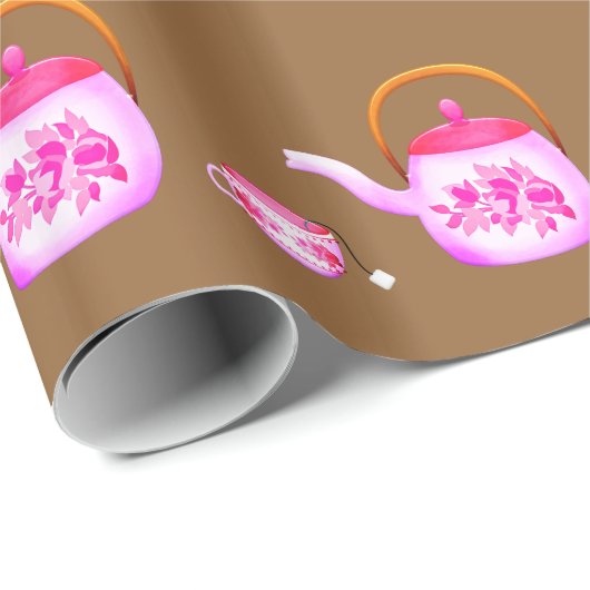 Vintag Teacups Teekorb Geschenkpapier (Rolleneckpunkt)