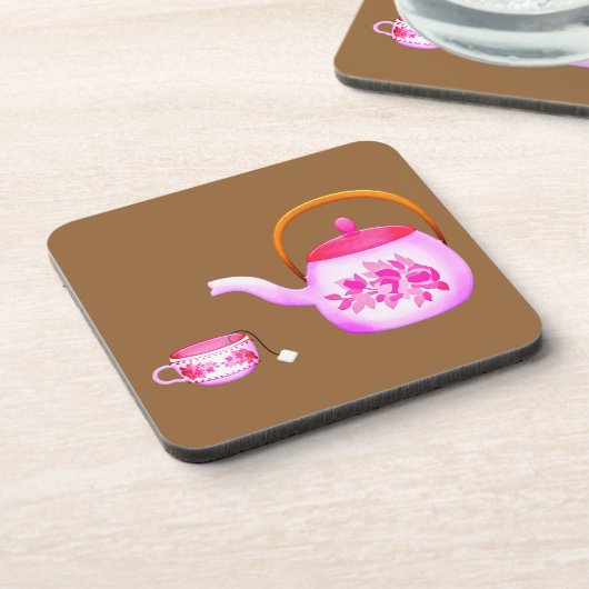 Vintag Teacups Teekorb Getränkeuntersetzer (Linke Seite)