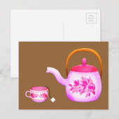 Vintag Teacups Teekorb Postkarte (Vorne/Hinten)