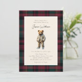 Vintag Teddy Baby Dusche Einladung (Stehend Vorderseite)