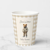 Vintag Teddy Baby Dusche Pappbecher (Rückseite)