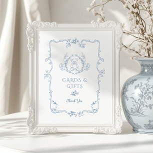Vintag Teddy Bär Chinoiserie Karten und Geschenke Poster