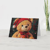 Vintag Teddy Bär Weihnachtskarte Karte (Vorderseite)