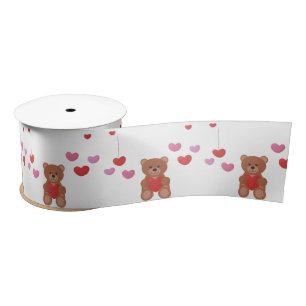 Vintag Teddy Bear Gold Baby Geburtstag Satinband