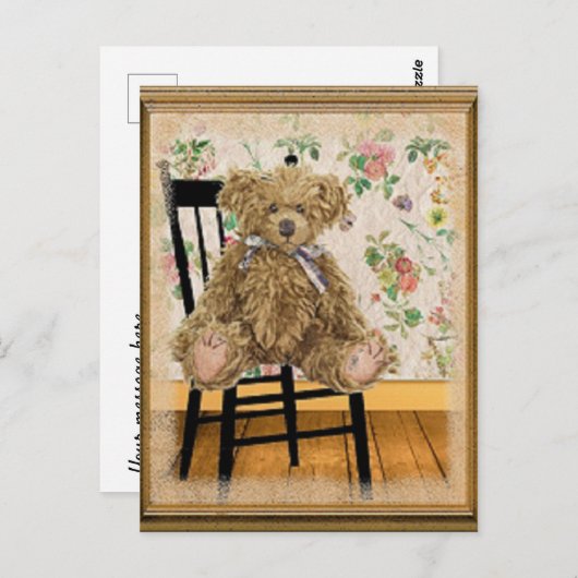Vintag Teddy Postkarte (Vorne/Hinten)