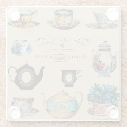 Vintag Tee Ad Glasuntersetzer (Rückseite)