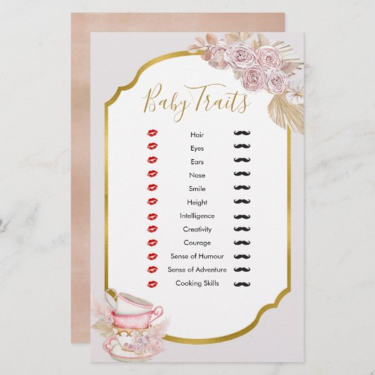 Vintag Tee Party Baby Tracks Dusche (Vorne/Hinten)