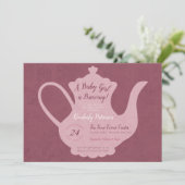 Vintag Tee-Party Babydusche Einladung (Stehend Vorderseite)