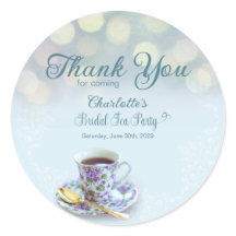 Vintag Tee Party Brautparty Aqua Danke