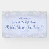 Vintag Tee Party Brautparty Blau Empfang Banner (Horizontal)