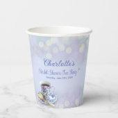 Vintag Tee Party Brautparty Blau Pappbecher (Rückseite)