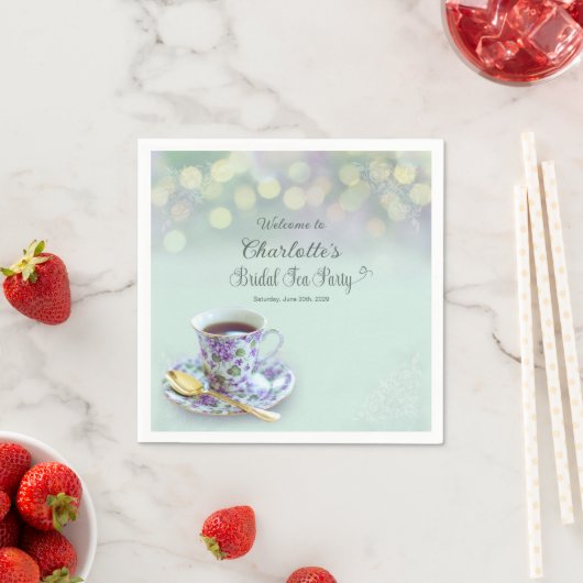 Vintag Tee Party Brautparty Green Serviette (Beispiel)