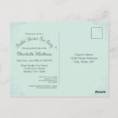 Vintag Tee Party Brautparty Grüne Einladung Postkarte (Rückseite)