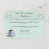 Vintag Tee Party Brautparty Grünes Rezept Begleitkarte (Vorderseite)