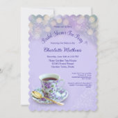 Vintag Tee Party Brautparty Lavender Einladung (Vorderseite)