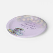 Vintag Tee Party Brautparty Lilac Pappteller (Schrägansicht)