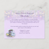 Vintag Tee Party Brautparty Lilac Rezept Begleitkarte (Vorderseite)