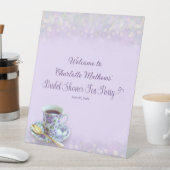 Vintag Tee Party Brautparty Lilac Willkommen Sockelschild (In Situ)
