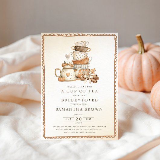 Vintag Tee Party Elegantes Brautparty Einladung