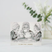 Vintag Tee-Party-Freunde, ein Cup, der jubelt Postkarte (Stehend Vorderseite)