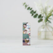 Vintag Tee-Party-Lesezeichen Mini Visitenkarte (Stehend Vorderseite)