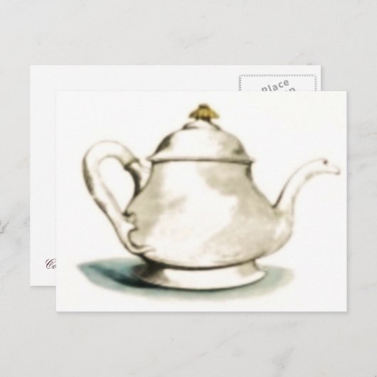 Vintag Tee Pot Postkarte (Vorne/Hinten)