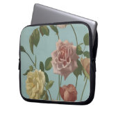 Vintag Tee Rose und Rose Laptopschutzhülle (Vorderseite Links)