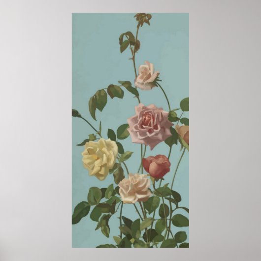 Vintag Tee Rose und Rose Poster (Vorne)