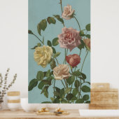 Vintag Tee Rose und Rose Poster (Küche)
