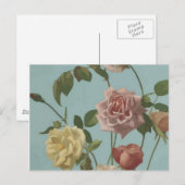 Vintag Tee Rose und Rose Postkarte (Vorne/Hinten)