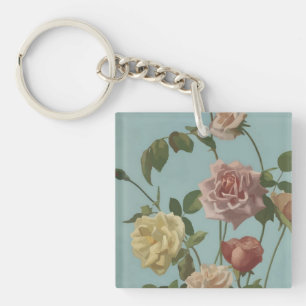 Vintag Tee Rose und Rose Schlüsselanhänger