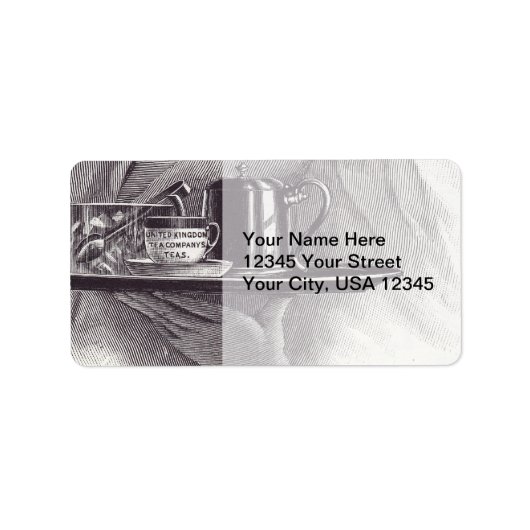 Vintag Teefach Adressaufkleber (Vorne)