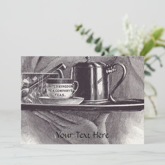 Vintag Teefach Einladung (Stehend Vorderseite)