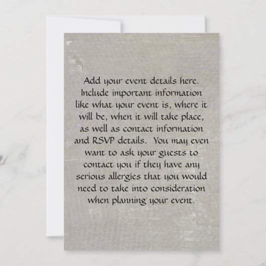 Vintag Teefach Einladung (Rückseite)