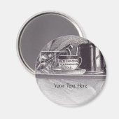 Vintag Teefach Magnet (Vorderseite/Rückseite)