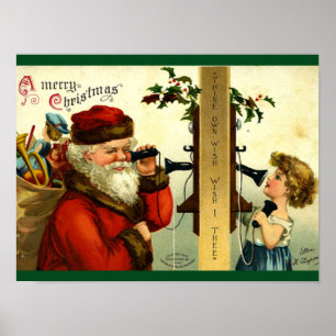 Vintag - Telefonanruf des Weihnachtsmanns Poster