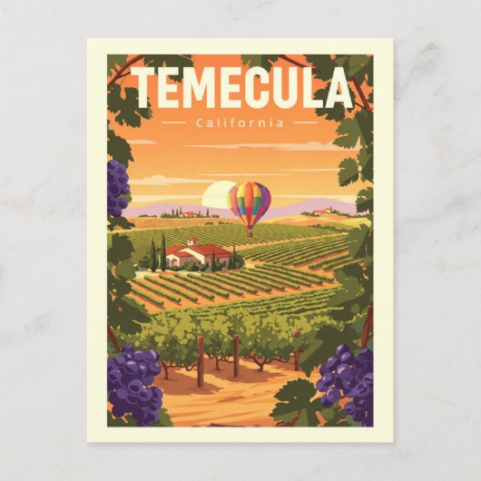 Vintag Temecula California Postkarte (Vorderseite)