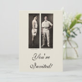 Vintag Tennis Player Athlete Pro Einladung (Stehend Vorderseite)