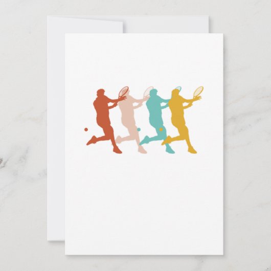 Vintag Tennis Players Racquet Ball Court G Einladung (Vorderseite)