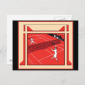 Vintag Tennis Postkarte (Vorne/Hinten)