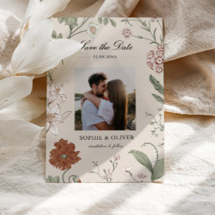 Vintag Terracotta Dusty Pink Save the Date