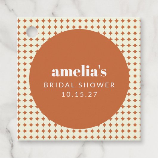 Vintag Terracotta Einzigartiges Brautparty Geschenkanhänger (Vorderseite)